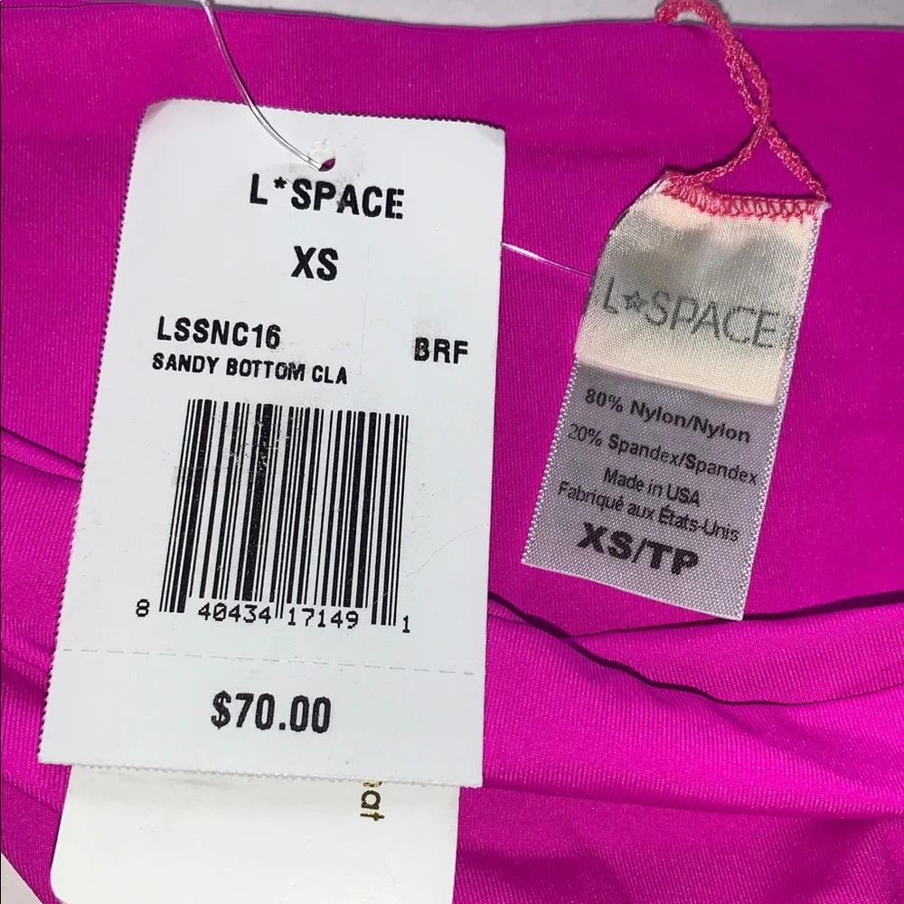 L*SPACE Sandy Bottom Bikini Bottoms Fuchsia Pink Swimsuit Fuchsia‎ XS
